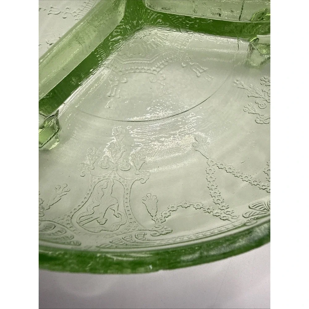 Vintage Uranium Green Depression Glass Mixed Lot  UV Glow (imperfections-read)
